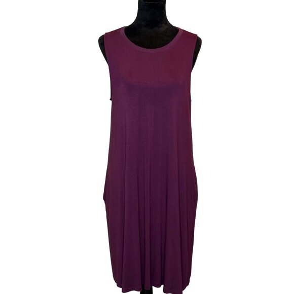 Minimalist Everyday Dress Stretch Fabric Comfy and Soft with Pockets Size L - Picture 1 of 8